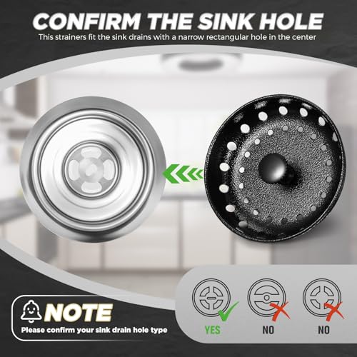 3 Pcs Sink Plug Stopper Disposal Drain Strainer (Black Texture)