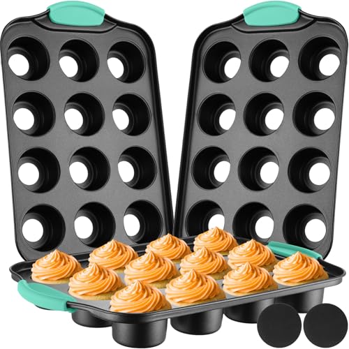 3 Pack Mini Cheesecake Pans Removable Bottom 12 Cavity (Mint Green)
