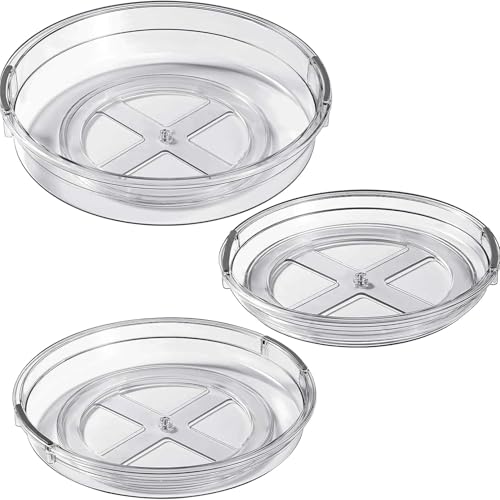 3 Pack Lazy Susan Organizer Turntable for Cabinet (Gray / 3 Pack 12in+10.6in+9.25in)