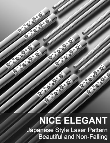 5 Pairs Metal Chopsticks Reusable 18