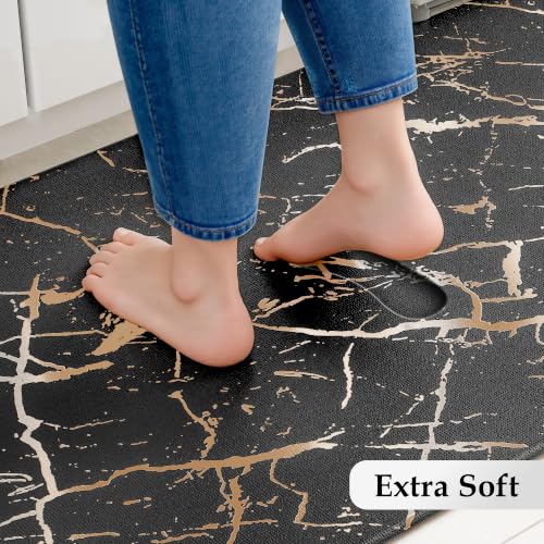 Gold Foil Stamped Marble Kitchen Mats