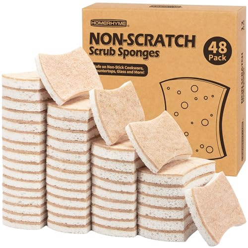 Natural Dish Sponge 48 Pack (Brown/White / 48 Pack)