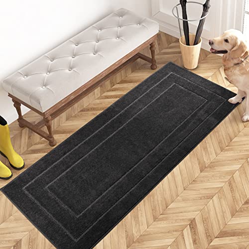 Hallway Runner Rug (Charcoal / 24" X 59" (Runner))