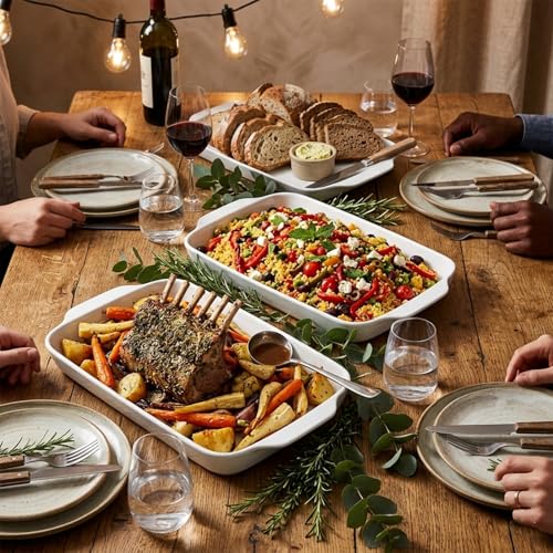 Large Serving Platter with Handles 16"x9" (3 Count)