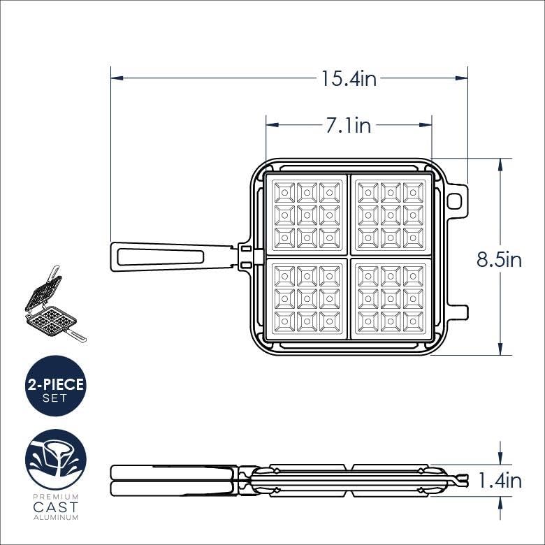 NordicWare 15040 Cast Aluminum Stovetop Belgium Waffle Iron (Belgium)