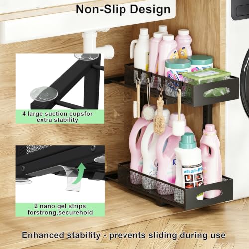 2 Pack Under Sink Organizer (Black)