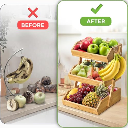 Bamboo 3 Tier Fruit Basket