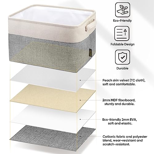 1 Pack Fabric Closet Storage Bins for Shelves (Grey / 1PCS/Large-15x11x9.5)