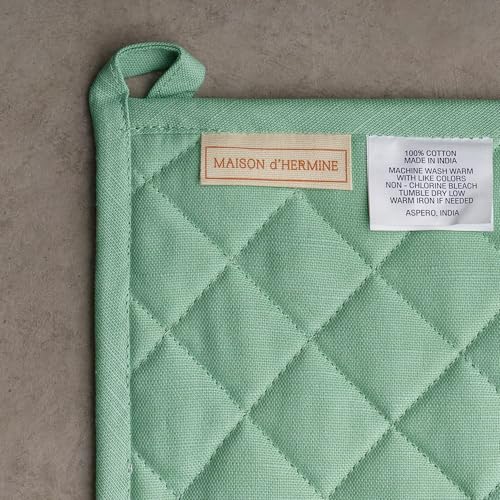 100% Cotton Oven Mitt & Pot Holder Set (005 - Colmar / 7.5" x 13" & 8" x 8" (Oven Mitt & Pot Holder))
