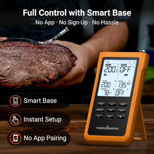 Sub 1G Wireless Meat Thermometer (Orange)