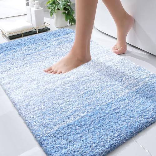 Small Bathroom Rugs 35x16 (35" X 16" / Light Blue)