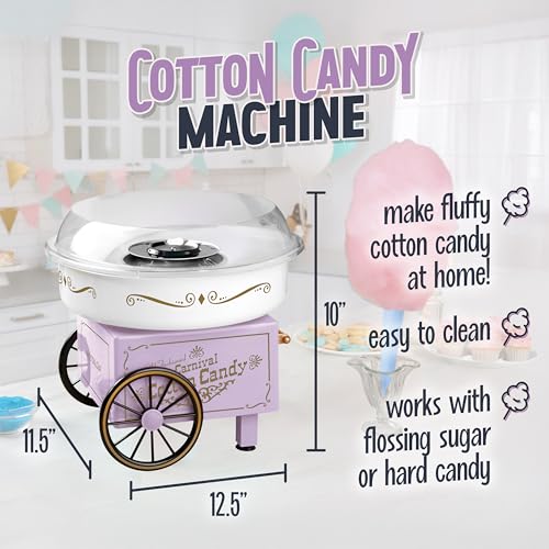 Vintage Hard and Sugar Free Candy Countertop Cotton Candy Maker (Lavender)