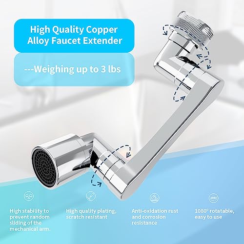 1080° Swivel Faucet Extender (Brass - 4 Pack)