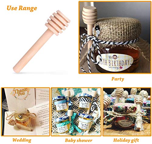 Premium 50 Pack 3 Inch Mini Wooden Honey Dipper Stick (50PACK)