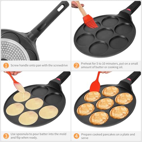 Pancake Pan Maker Nonstick Induction Compatible (7-cup)