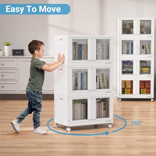 400Qt Stackable Storage Bins with Lids (White / 100 GAL)