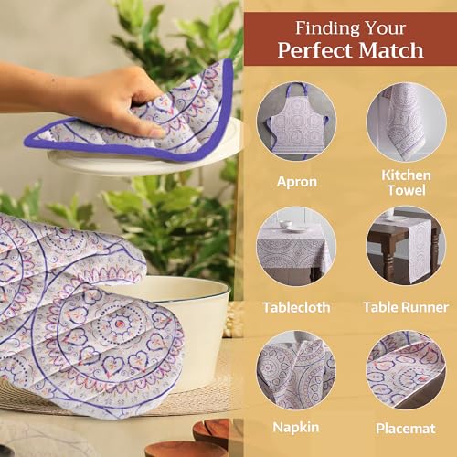 Pot Holders 100% Cotton Potholders (090 - Mandala / 8" x 8" (Pot Holder Pack of 1))
