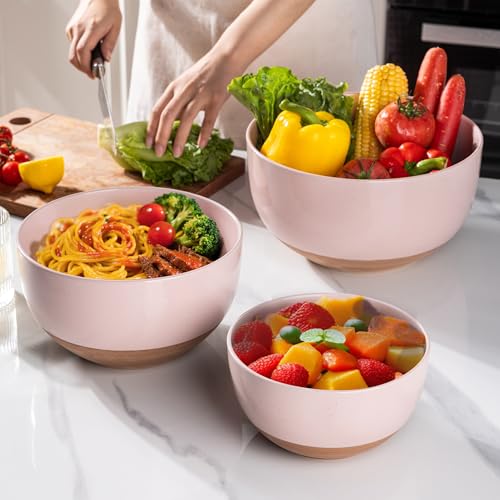 Ceramic Mixing Bowls (3PCS / Cloud Pink)