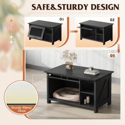 Wooden Coffee Table with Flip (Urban2_black / 31.5")