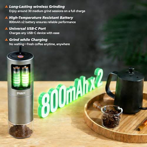 Portable Electric Coffee Grinder (Slivery Grey)