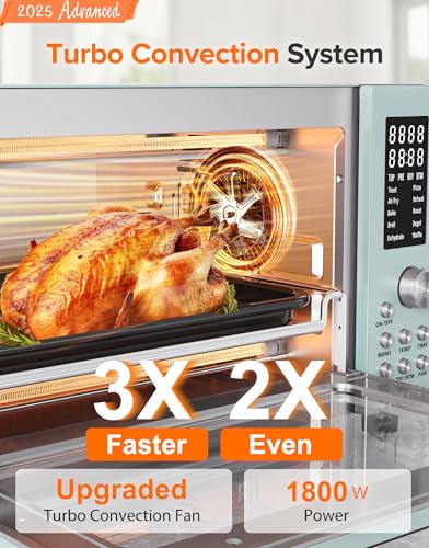 Bravo Pro Smart Air Fryer Toaster Oven Countertop Combo (Mint Green)