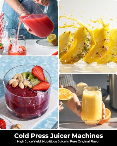 Cold Press Juicer with 5.3" Extra Large Feed Chute