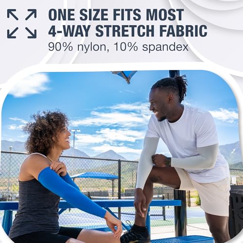 Non Slip Cooling Arm Sleeves for Men & Women (1 Pair: Dark Blue / One Size)
