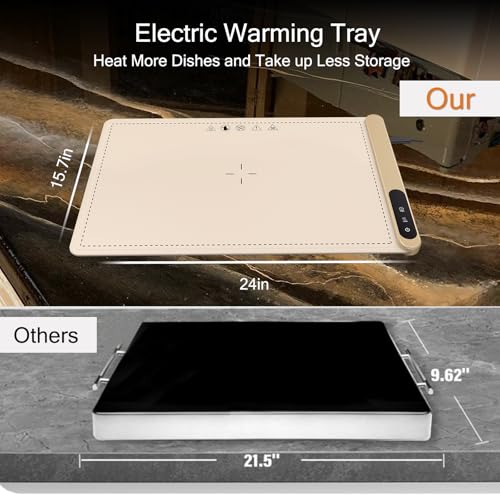 Roll Up Silicone Graphene Electric Food Warming Tray (Beige-graphene)