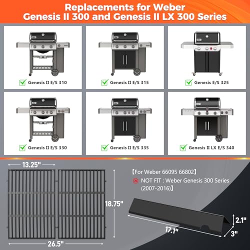 Grill Parts for Weber Genesis 2 300 & GS4 II 300 Series Grills (F1 66095+66032)