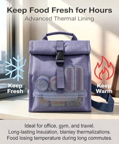 Insulated Foldable Lunch Bag (Denim Blue(Hard Fabric))