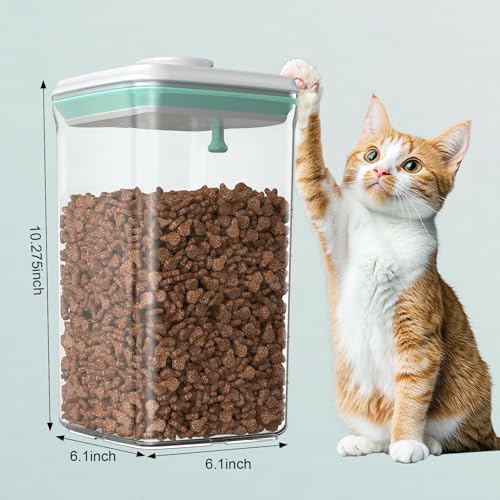 Airtight Small Cat Dog Pet Food Storage Containers BPA Free (Gray green / 2L-1pack)