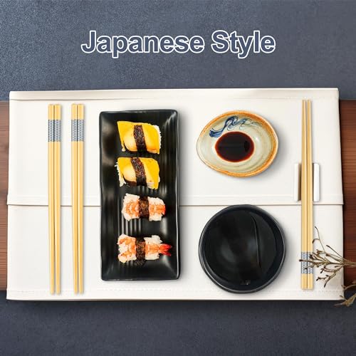 10Pairs Bamboo Chopsticks Reusable (Style 1 - 10 Pairs - 9.45 inches)