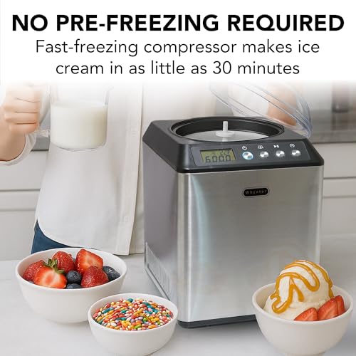 Ice Cream Maker Machine Automatic 2.1 Qt. Upright with Built