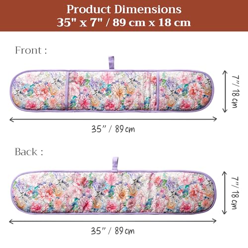 Double Oven Mitts 100% Cotton Double Oven Glove (044 - Floral Love / 7" x 35" (Double Oven Mitt))