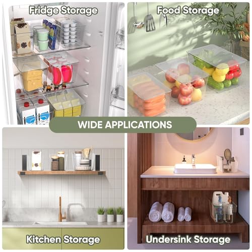 Clear Stackable Storage Bins with Lids (XL(13x7.4x7))