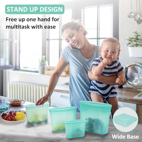 Reusable Storage Bag (Aqua | XL+M+S+XS | 8 Pack)