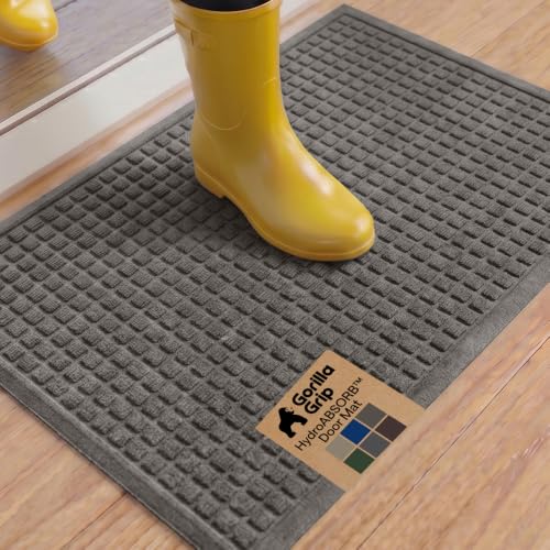 HydroABSORB Door Mat for Indoor Outdoor (Charcoal / 35" X 23")