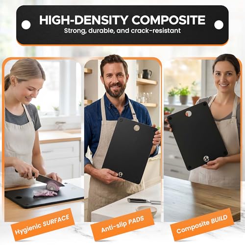 Composite Wood Cutting Board Set of 3 (Black)