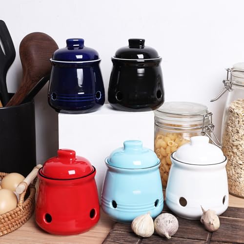 Ceramic Mini Garlic Keeper with Lid (12 Ounce)