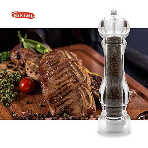 Salt Pepper Grinder Mill Arcylic (White Box 1 Pack)