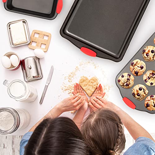 9 Piece Baking Pans Set Non Stick (Black)