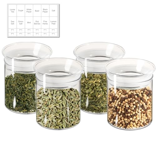 10oz Glass Jars with Airtight Lid (Clear / 1-10oz 4Pack)