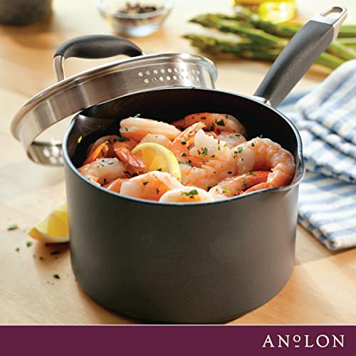 Advanced Home Nonstick Saucepan with Lid (2 Quarts / Moonstone)