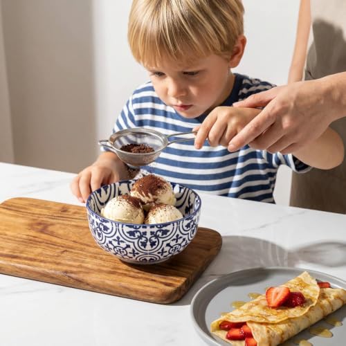 Soup Bowls 28 Ounce Ceramic Cereal Bowls Set of 6 (Assorted Mix)