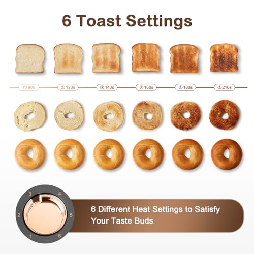 Toaster 2 Slice Stainless Steel Body Timer (2 Slot / Grey & Gold)