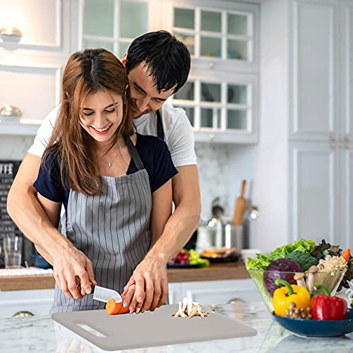Plastic Utility Cutting Board with Handles (Almond)
