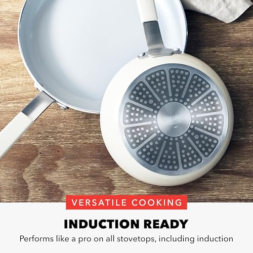 x Bobby Flay 13 Piece Ceramic Nonstick Cookware Set (13 Piece Cookware Set / Cream)
