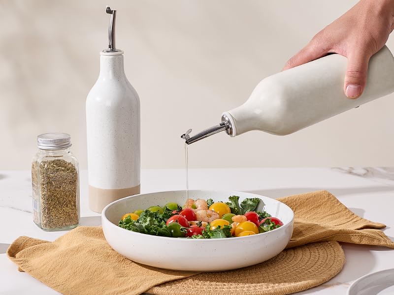 Oil Dispenser Bottle (Matte Beige White and Cinnamon Brown / 2 Pieces (Milkyway))