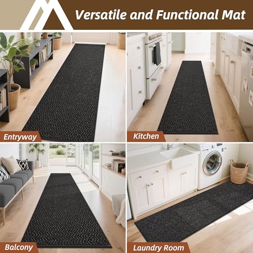 Hallway Runner Rugs Non (Black / 2'7"x10')