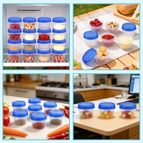 24 Pack Freezer Containers with Screw On Lids (6oz-24pack)